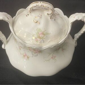 Vintage Johnson Bros Made in England Elegant Floral Porcelain Sugar Bowl